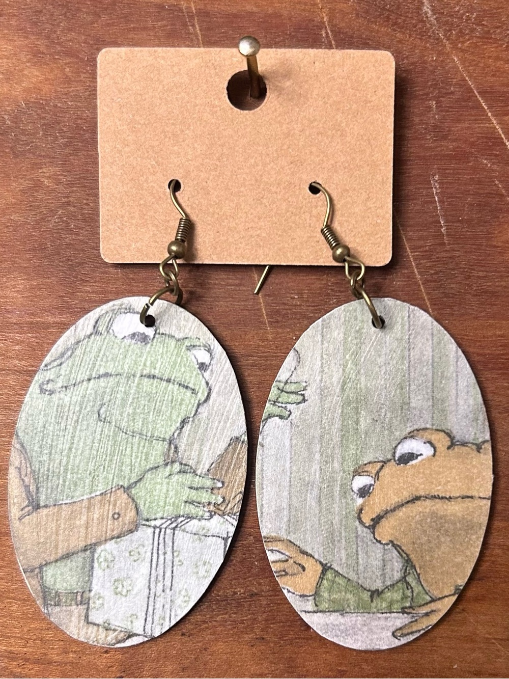 Upcycled Frog and Toad Drop Earrings